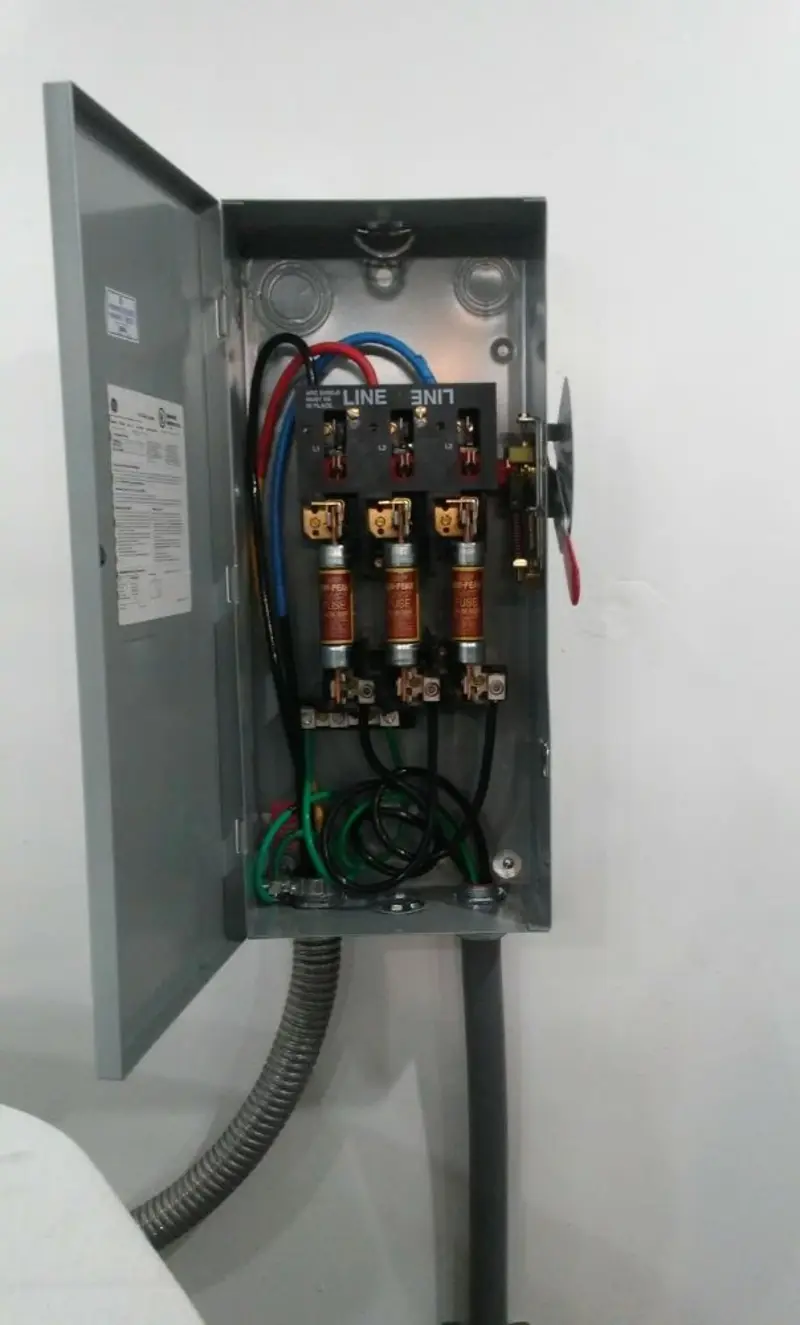 Three-phase disconnect switch installed for Electrical Wiring & Rewiring in Weston Lakes